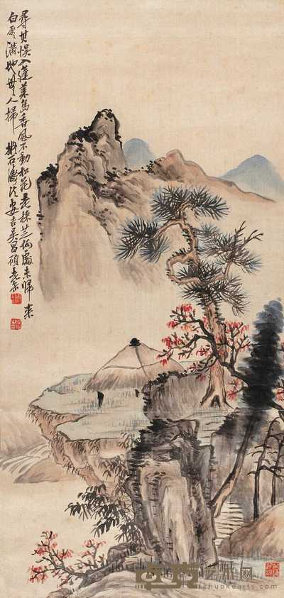 吴昌硕 松亭清幽图 轴 84×40cm